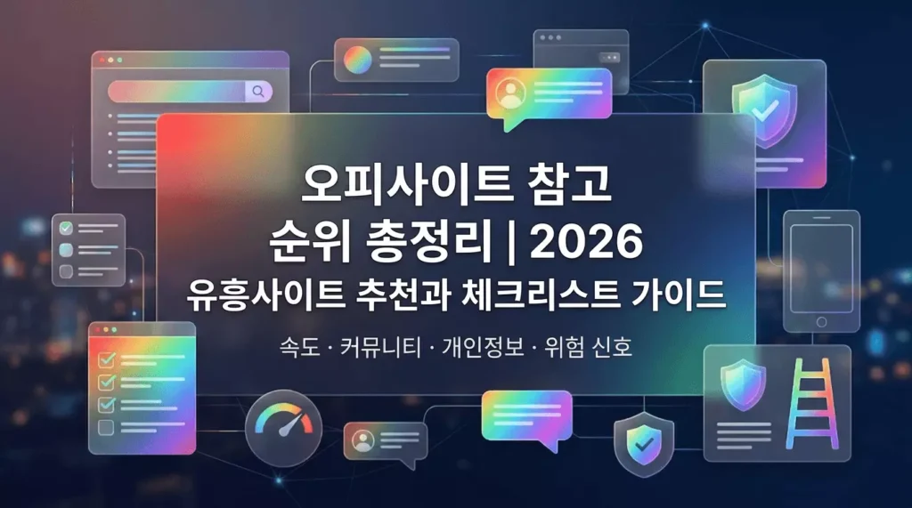 오피사이트 참고 순위 총정리 2026 유흥사이트 추천과 체크리스트 가이드